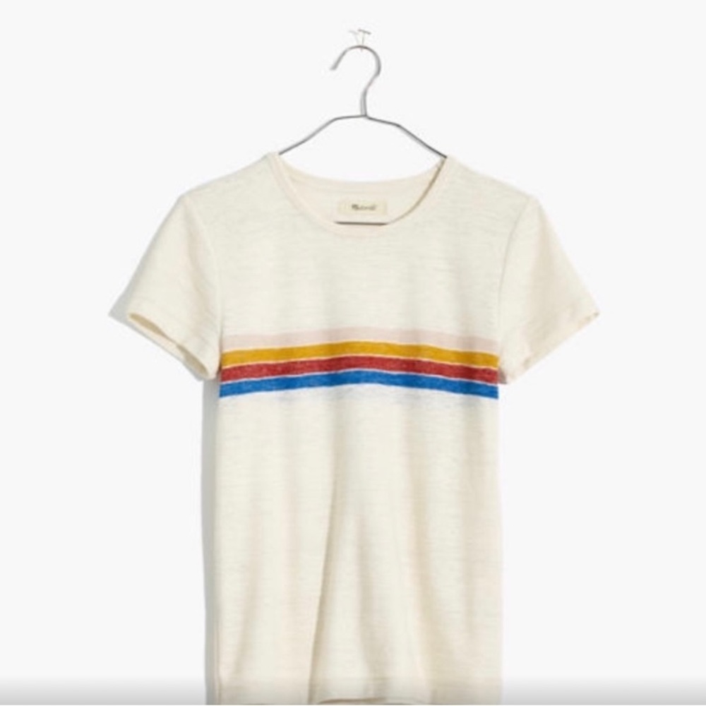 Madewell Hi-Fi Shrunken Tee in Placed Stripe